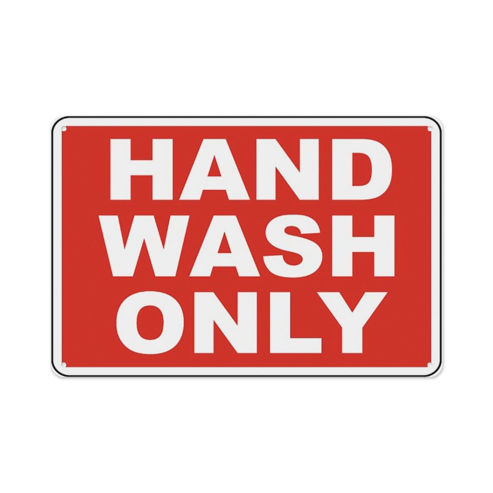 peiyeety Hand Wash Only Sign Now Aluminum Tin Warning Signs For Home Outdoor Garden 12X16 Inches