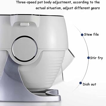 6L Automatic Cooking Machine, Multi-Function Stir-Fry Machine Cooker,2000W Electric Stir Fry Pot,360 Rotating and 3D All-Round Heating,for Home Restaurant