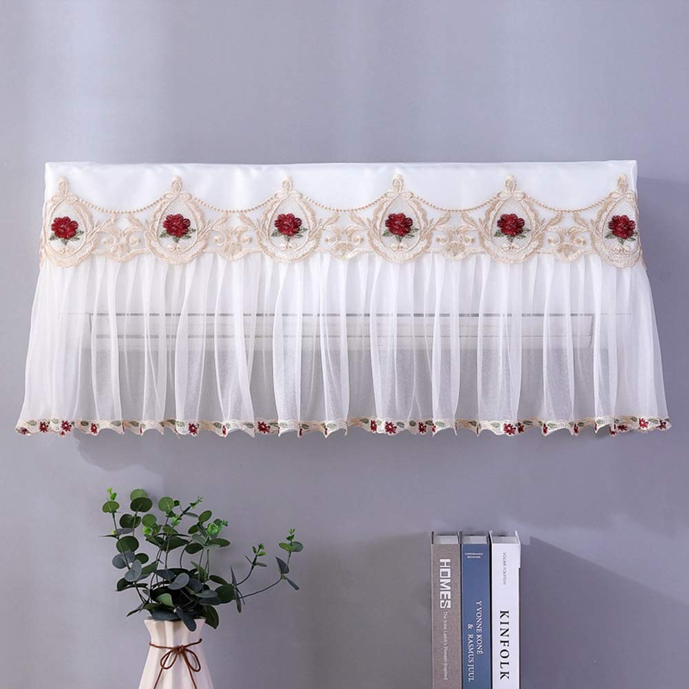 Pilipane a ir Conditioner Dusty Cover, a ir Conditioner Covers, Interior Wall Hanging a ir Conditioner Lace Dusty Proof Cover Home Supplies(86cm red)