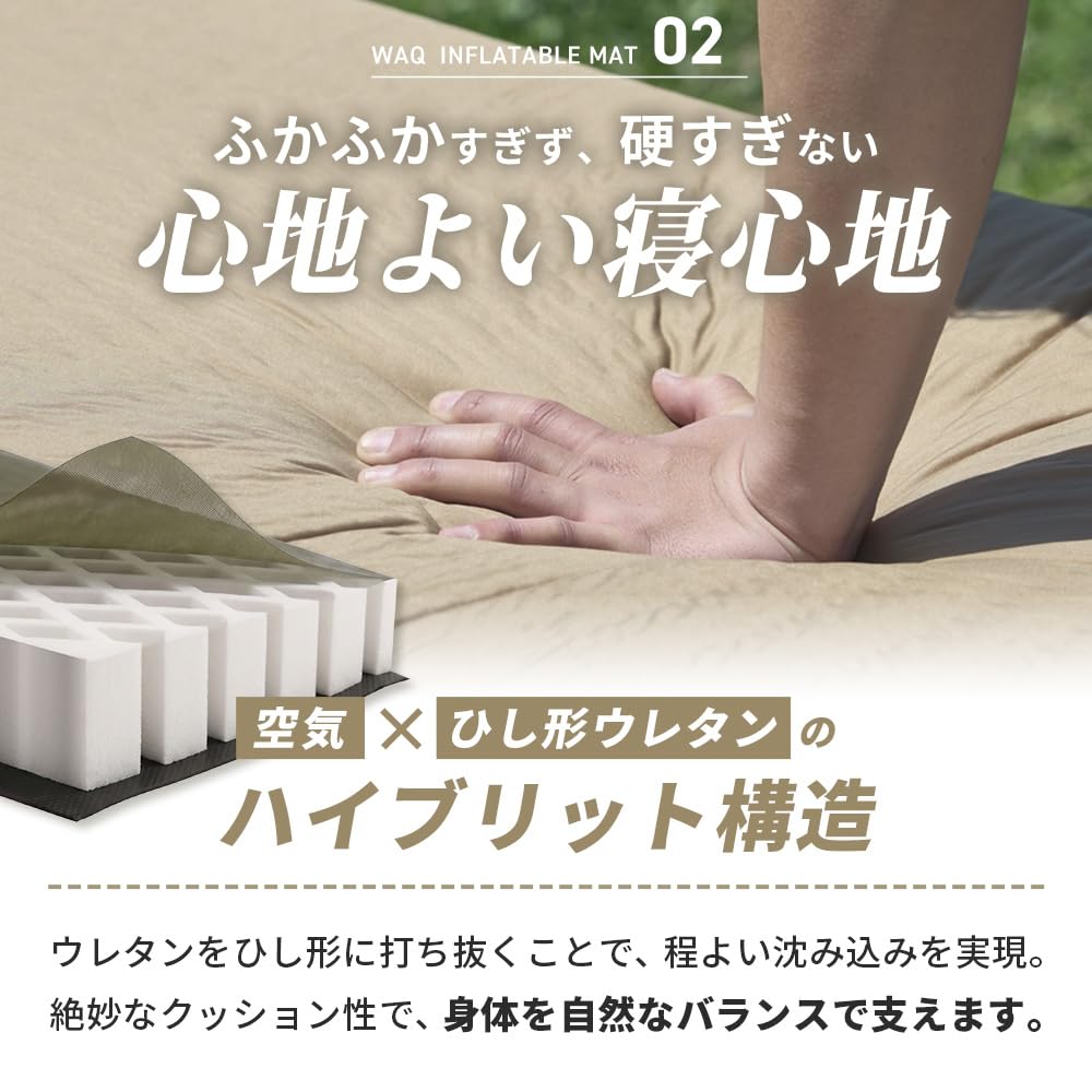 Amazon.co.jp: WAQ キャンプマット 車中泊マット 厚手 8cm コンパクト