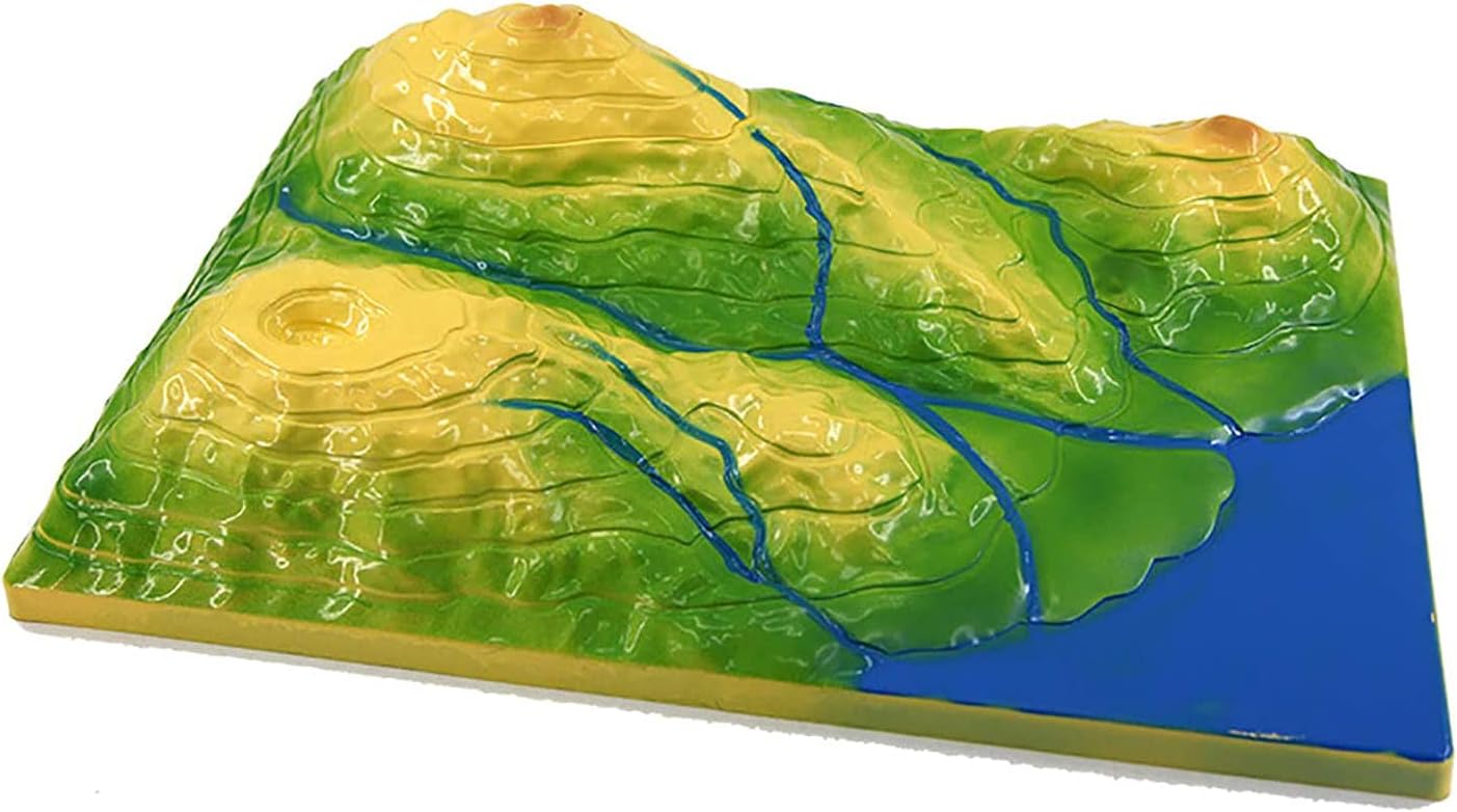 3D Plate Tectonics Model Display Kit, Geology 3D Plate Tectonics Model, Interpretation Model of Contour Topographic Map, Removable Resin Material, School Geology Class Teaching Aids.