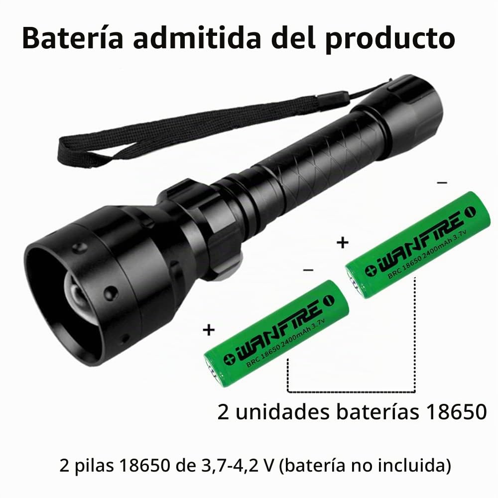 Linterna infrarroja, 10 W, 940 nm, iluminador IR con enfoque ajustable, T50 500 lm, iluminador infrarrojo, linterna táctica con zoom para dispositivos de visión nocturna y caza
