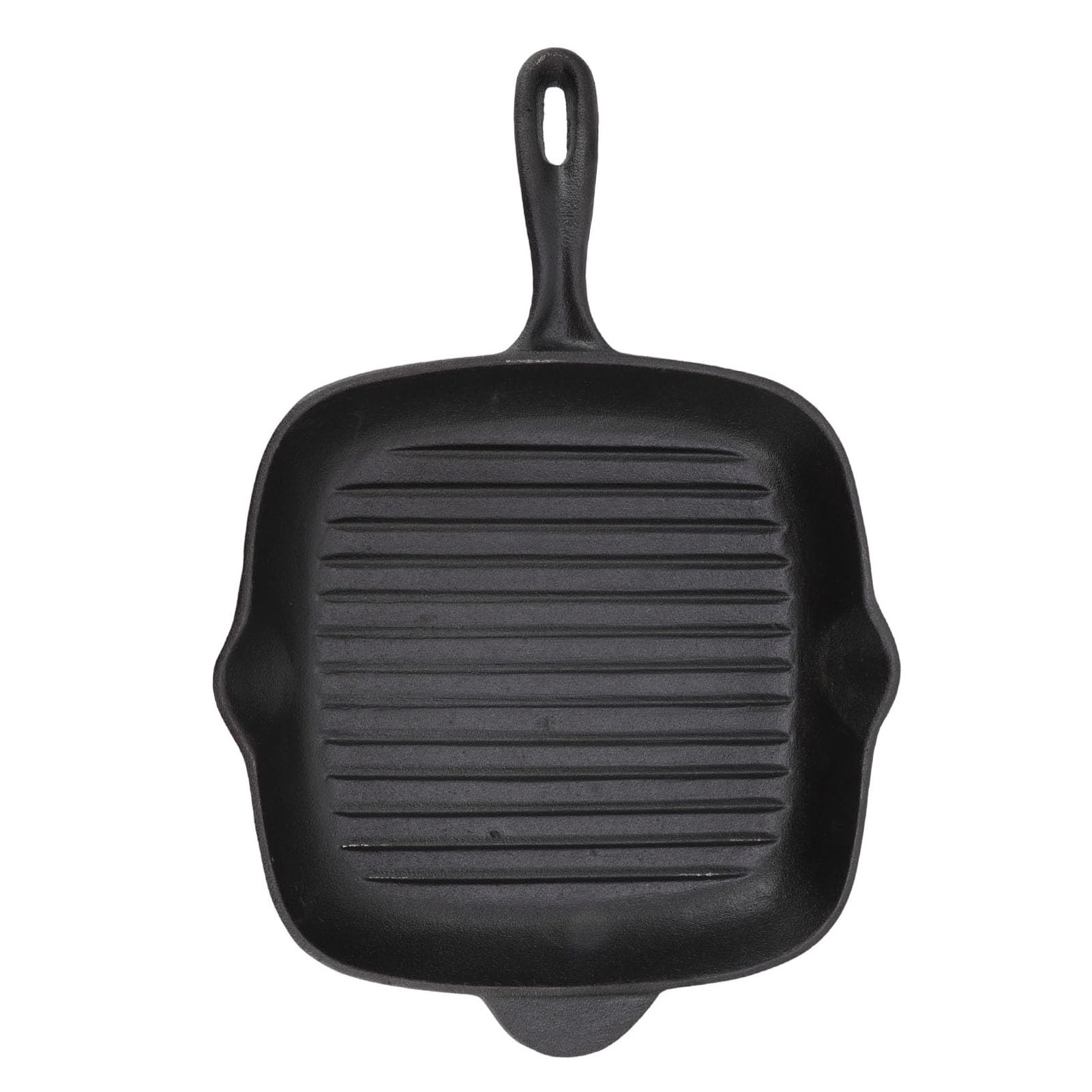Generic Żeliwna Patelnia z Grillem Pasiastka Patelnia Kwadratowa Stekowa Czworonożna dla Wołowiny, Grillowanie (28CM)