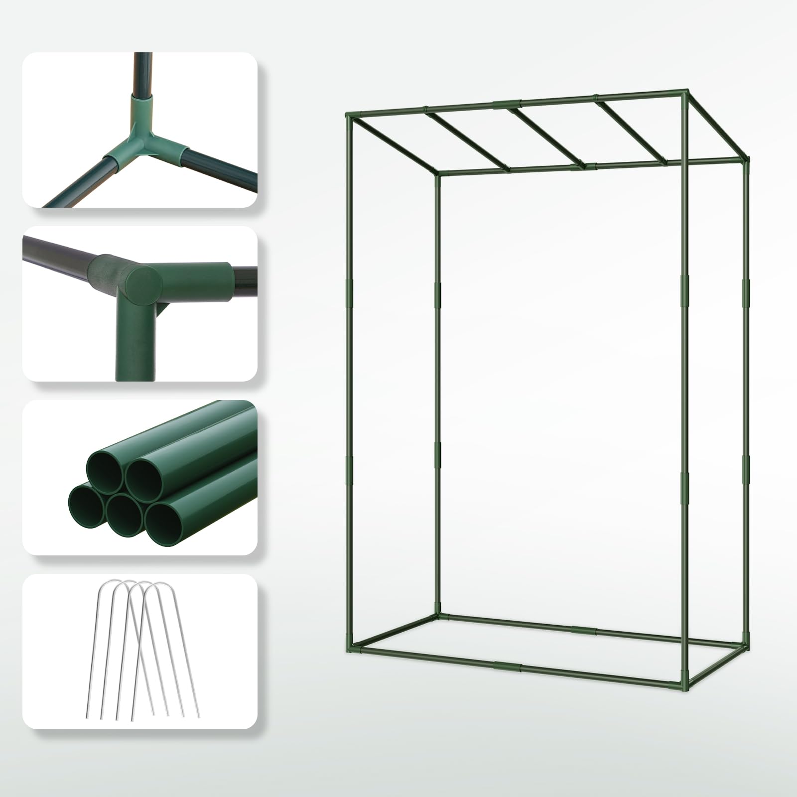 LARMNEE Serre de Jardin, Serre à Tomates, avec Barre de Renfort sur Le Toit Plat, Porte Enroulable, Abri Potager pour Plantes, Anti-Accumulation de Pluie, 100 x 50 x 150 cm, Blanc EWT15GH02G1