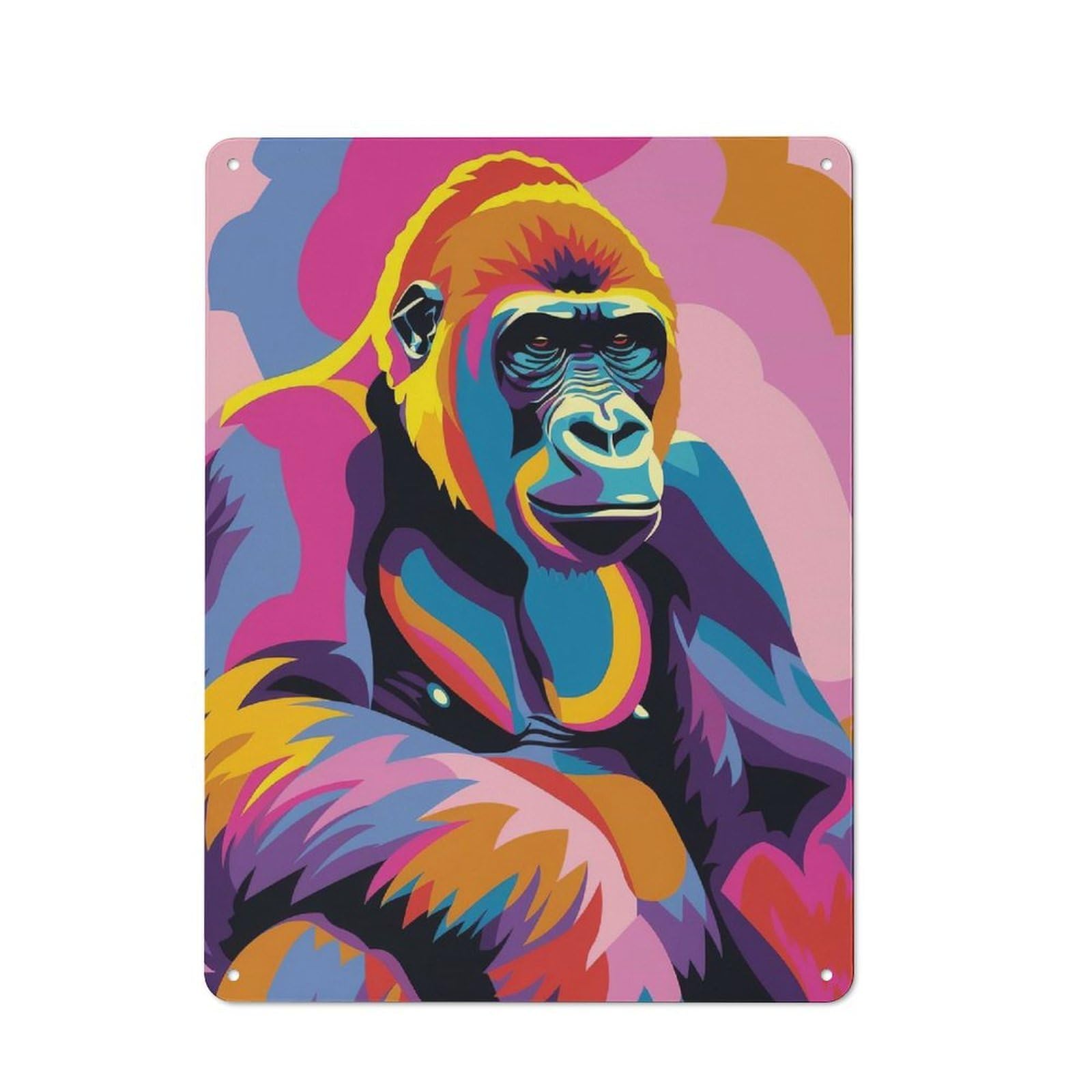 Junmoney Gorilla Abstract Flat Smart Office Metal Sign 40X30cm, Study Room Decor For Home Office, Reading Corner Or Bedroom