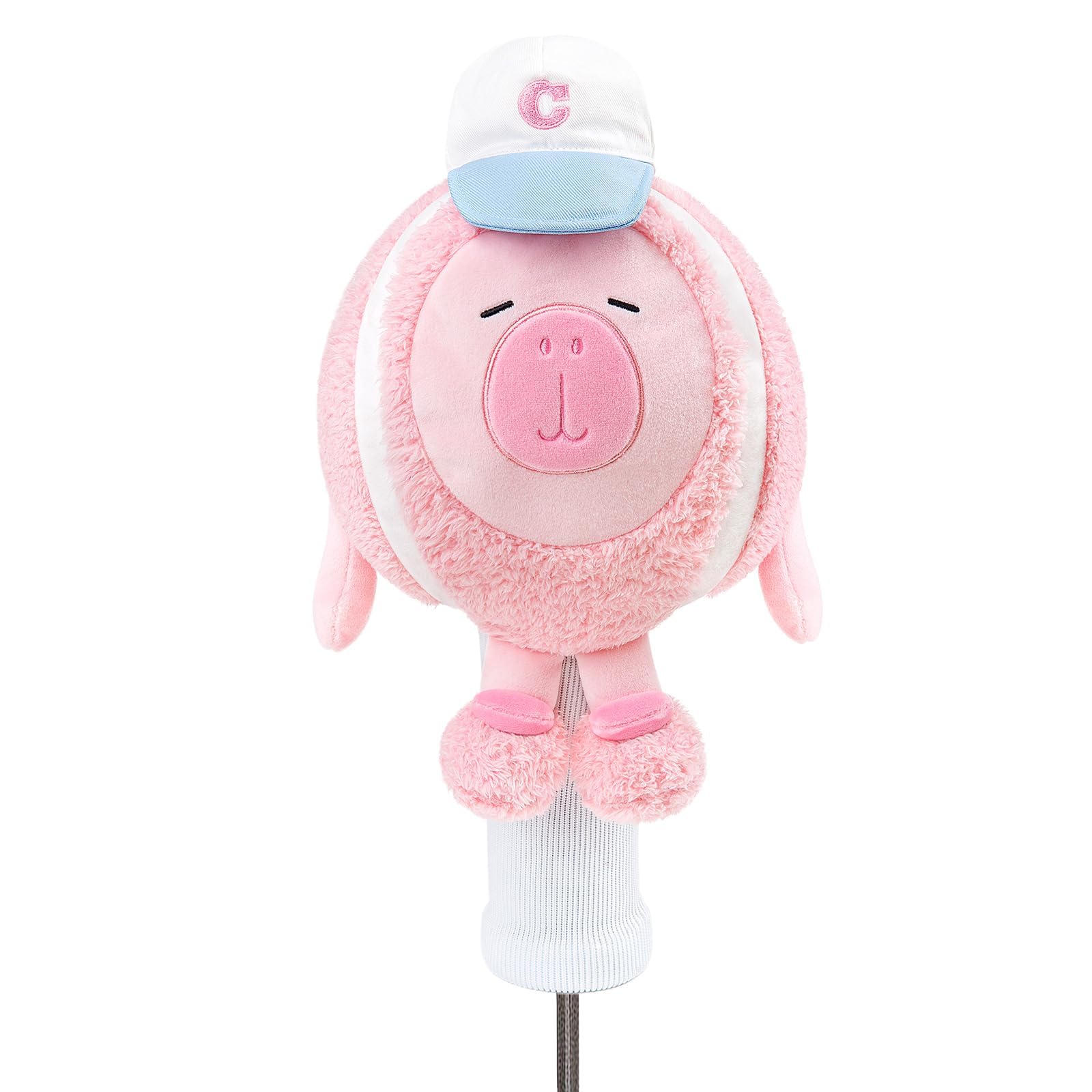RLOMUTE Novelty Animal Golf Club Head Covers - Soft Dust-Proof Portable for Driver/Fairway/Hybrid (1.F.H), Funny Gift for Men Women Kids Golfers - baseball-shaped capybara