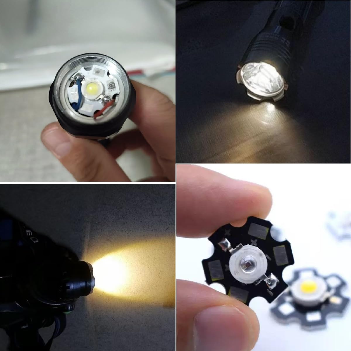 Emettitori LED ad alta potenza 3W con PCB in alluminio da 20mm-Lampadine fai-da-te ultra-luminose per torce,riflettori e luci a soffitto (50 pezzi / 3W-Verde 520NM)