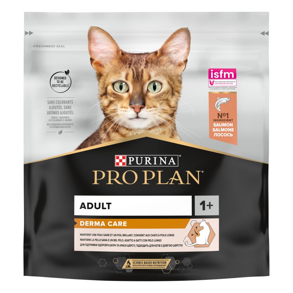 Pro Plan Hairball Care Adult 1+, Katzenfutter trocken, Reich an Lachs, 8er Pack (8 x 400g)