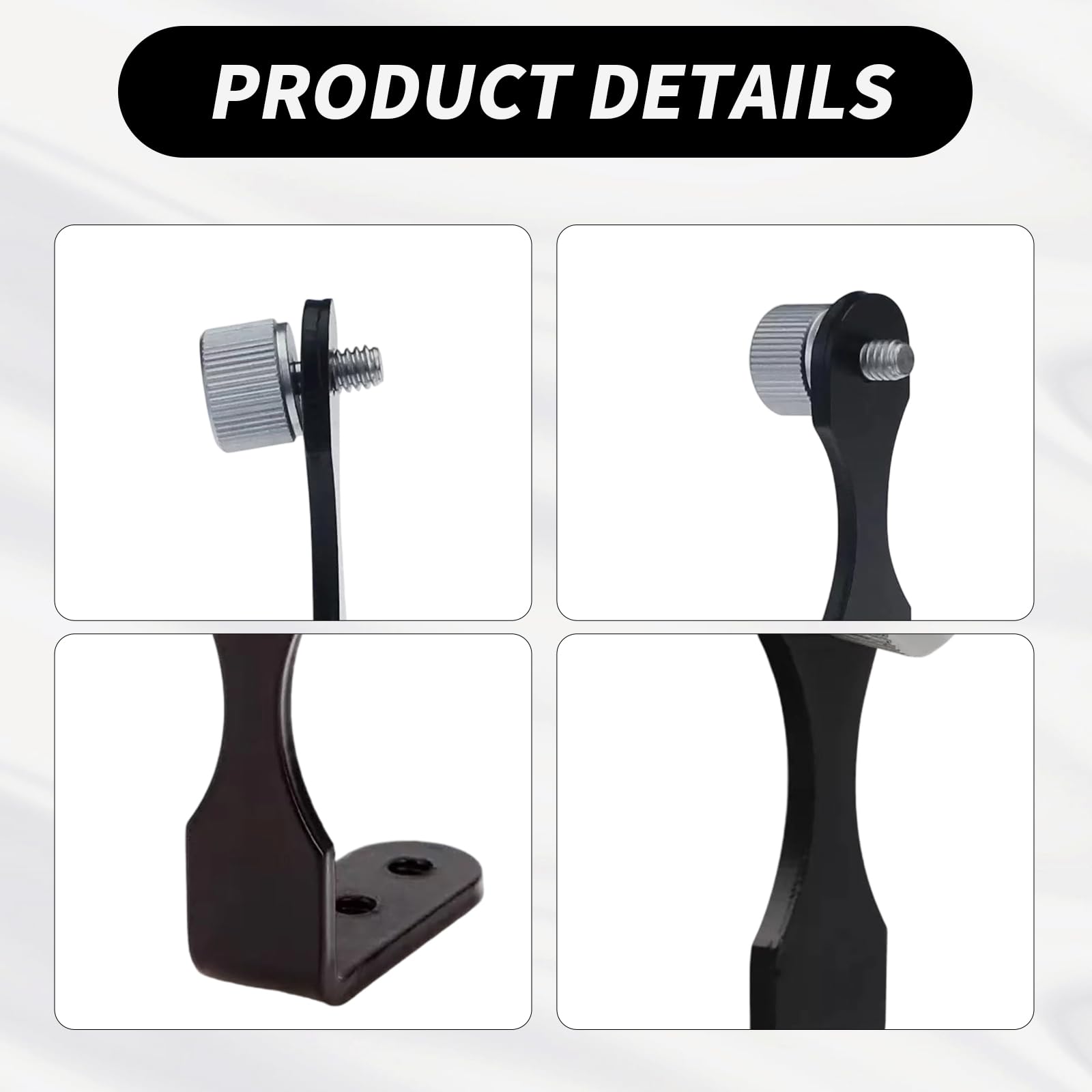 L Metal Binocular Adapter, Adaptateur Universel pour trépied binoculaire, Support en L, Adaptateur de Montage en métal 50 mm Compatible avec tous les trépieds 1/4, télescope, caméra, Noir