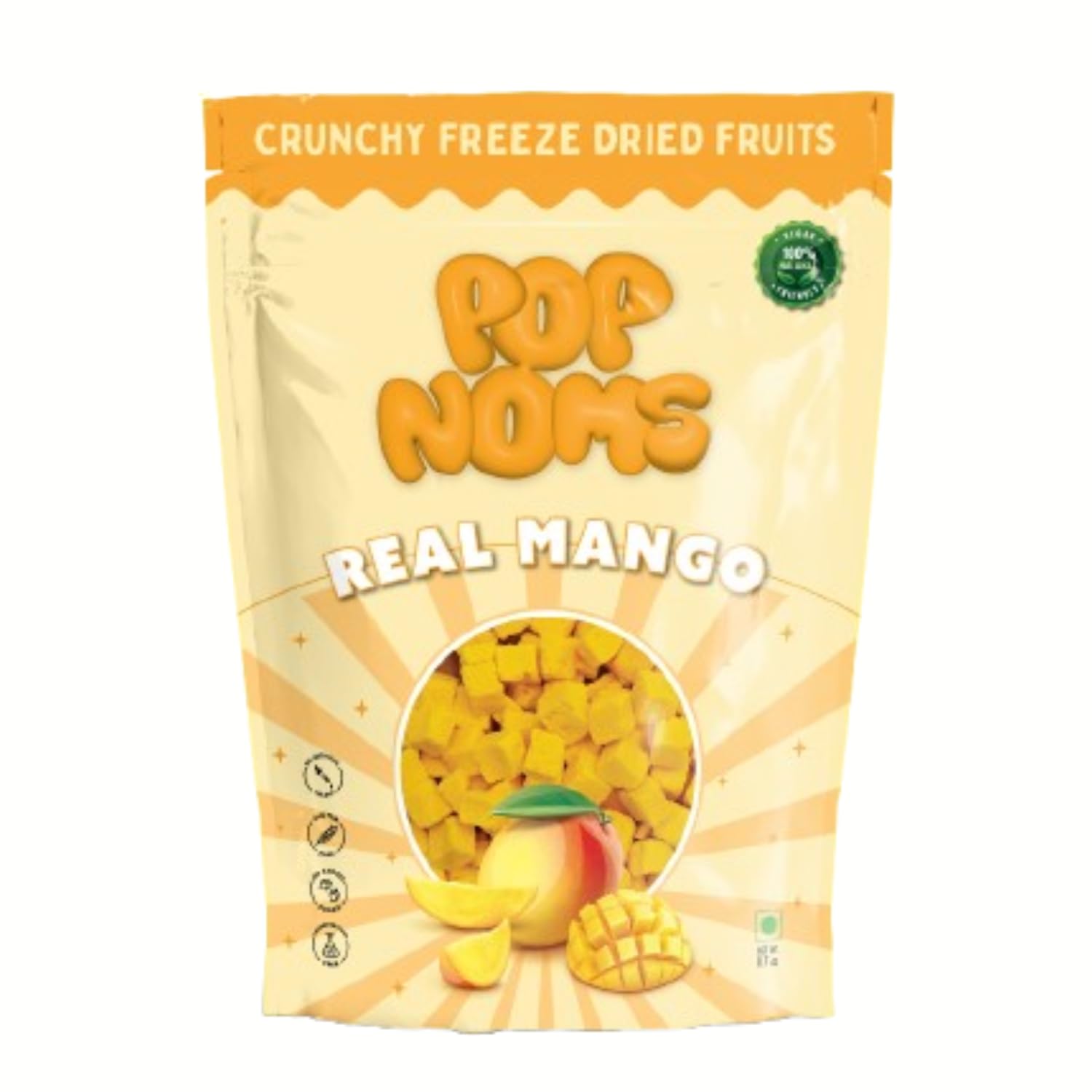 Popnoms – Crunchy Freeze-Dried Fruits Real Mango Candies 20g