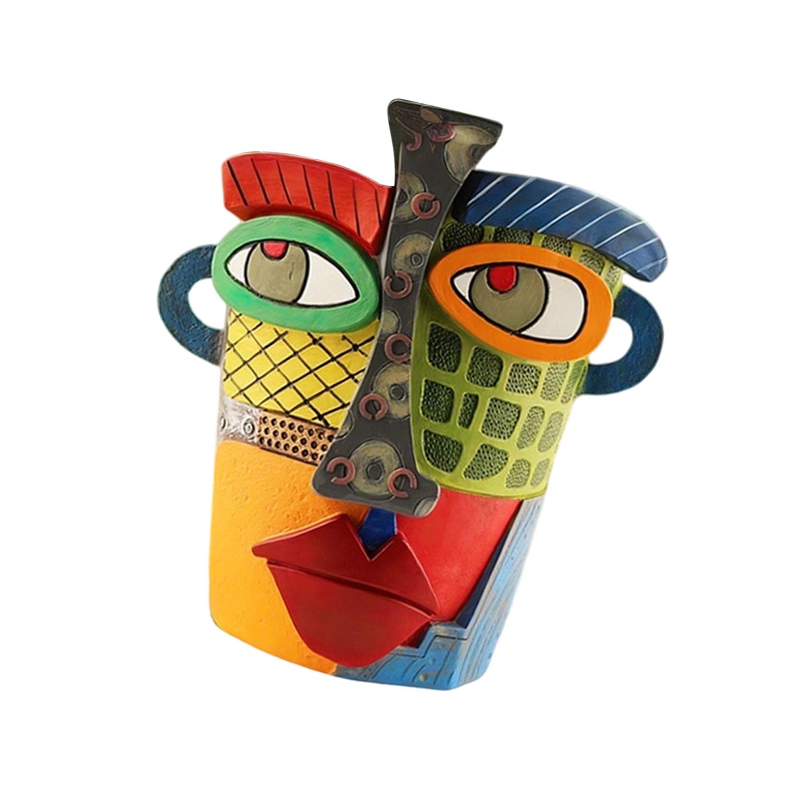 Msioytog Women's Cgk Unique Resin Sculpture Planter With Abstract Face Design For House And Work Area Styling Artistic Plant Lovers
