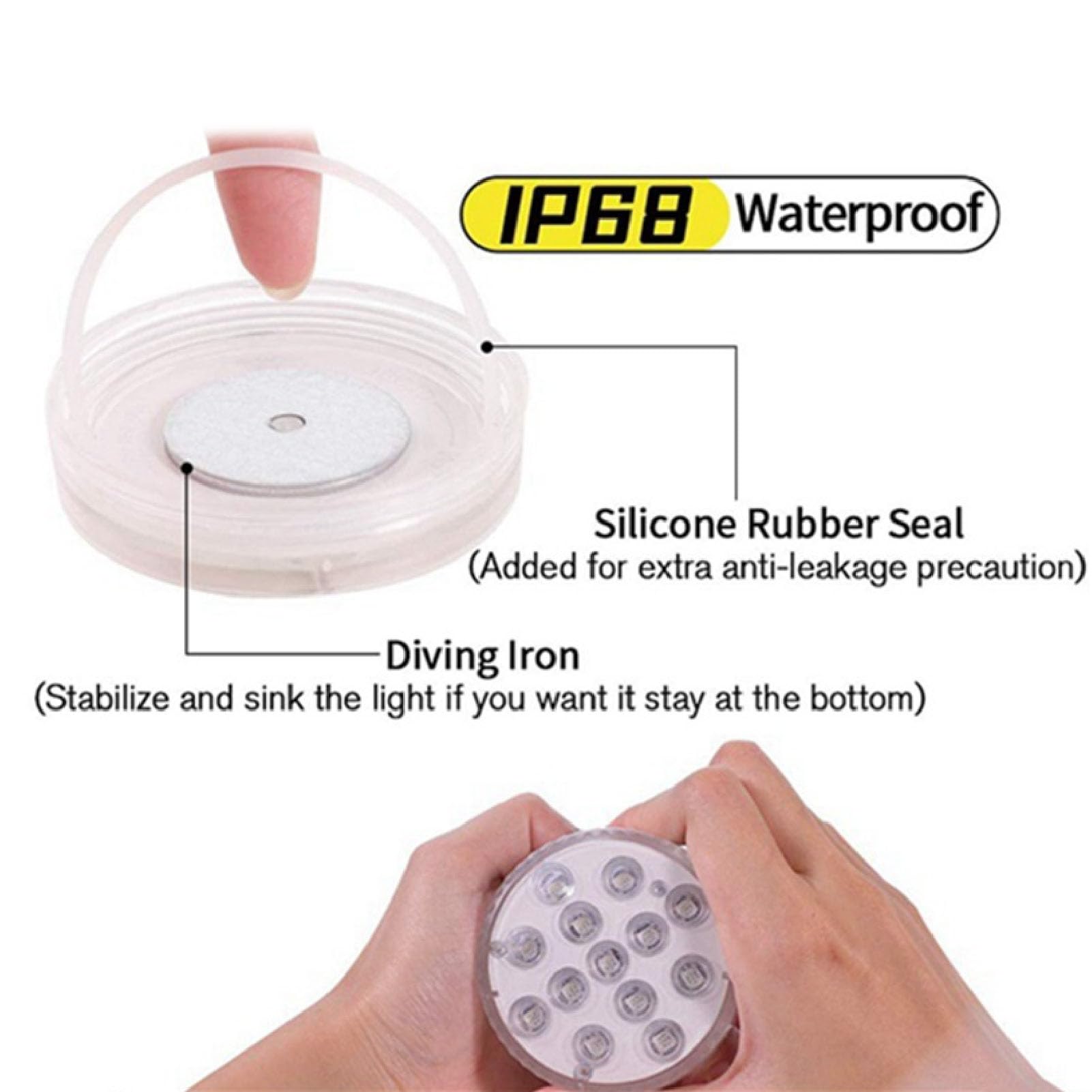Tauchbare LED-Leuchten, Ultrahelle, Ferngesteuerte, Wasserfeste Poolleuchten mit Magnetischen Saugnäpfen, IP68 Wasserdicht, 16 Farben, für Schwimmbäder, Teiche, Gärten