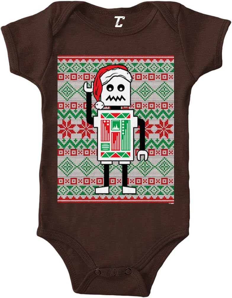 Tcombo Robot Santa - Christmas Sweater Pattern Bodysuit