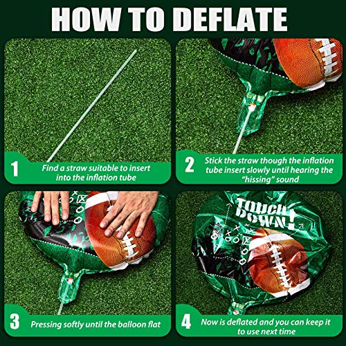 Sumind 26 & 18 Inch Football Balloons Set Football Party Decorations Sports Foil Rugby Ball Balloons for Birthday Tailgate Game Day, Sports Event(6 Pieces) - Image 6