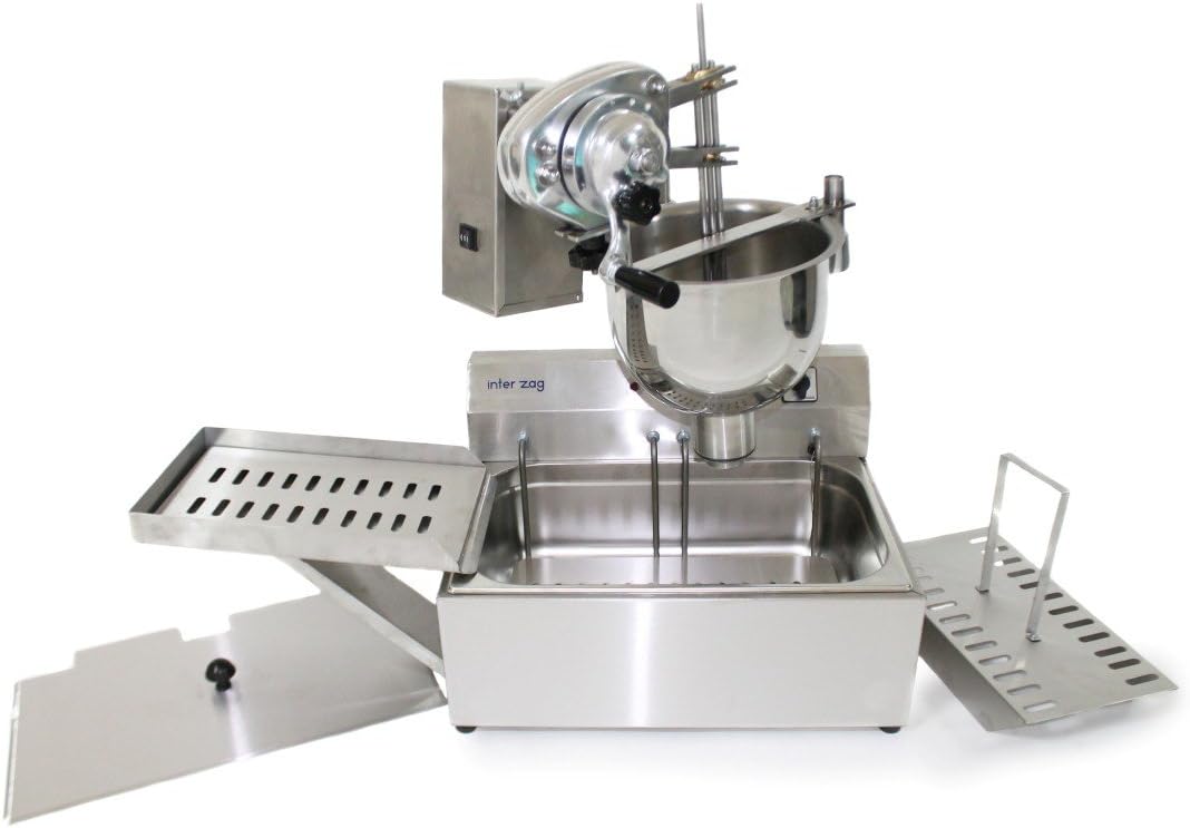 InterZag 1021V Manual & Electric Donut Machine (Depositor & Fryer) - Loukoumades Maker 380-400Volt (Made in Greece)