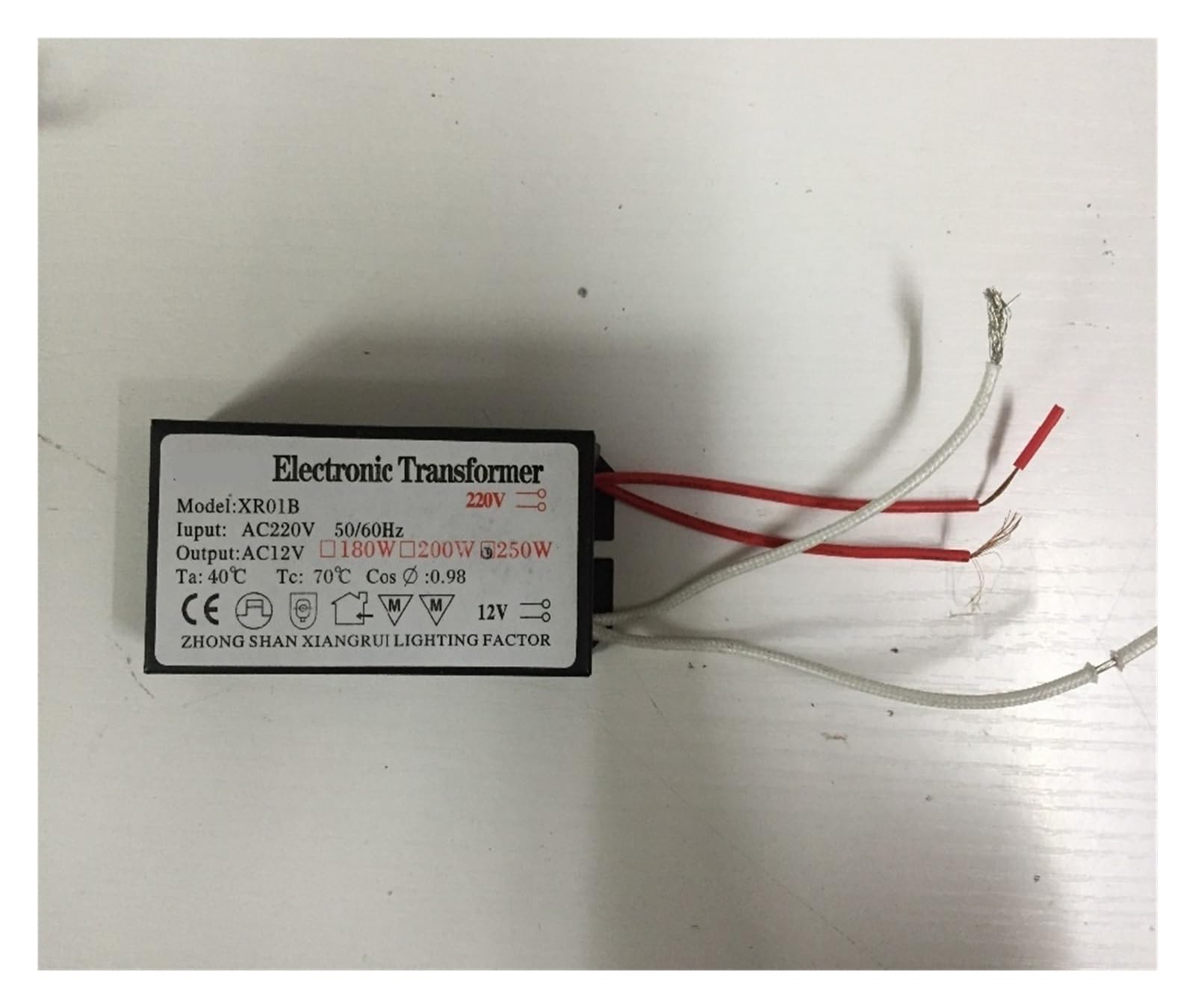 Transformador de Controlador LED, Fuente de alimentación, lámpara halógena, protección electrónica contra Cortocircuitos, 250W, 220V-12V, 1 ud.