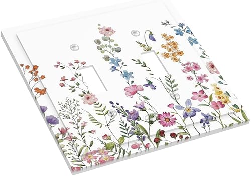 Miniatura 376 de Placa de pared dúplex de receptáculo de dispositivo de 1 gang de madera envejecida blanca gris con veta de tablón, cubierta de enchufe eléctrico de