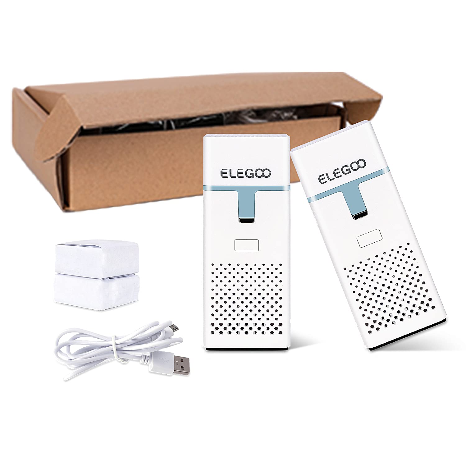 ELEGOO Mini Purificateur d'air avec Filtre à charbon actif pour Impression 3D résine par Imprimante 3D LCD/DLP/MSLA (Lot de 2)
