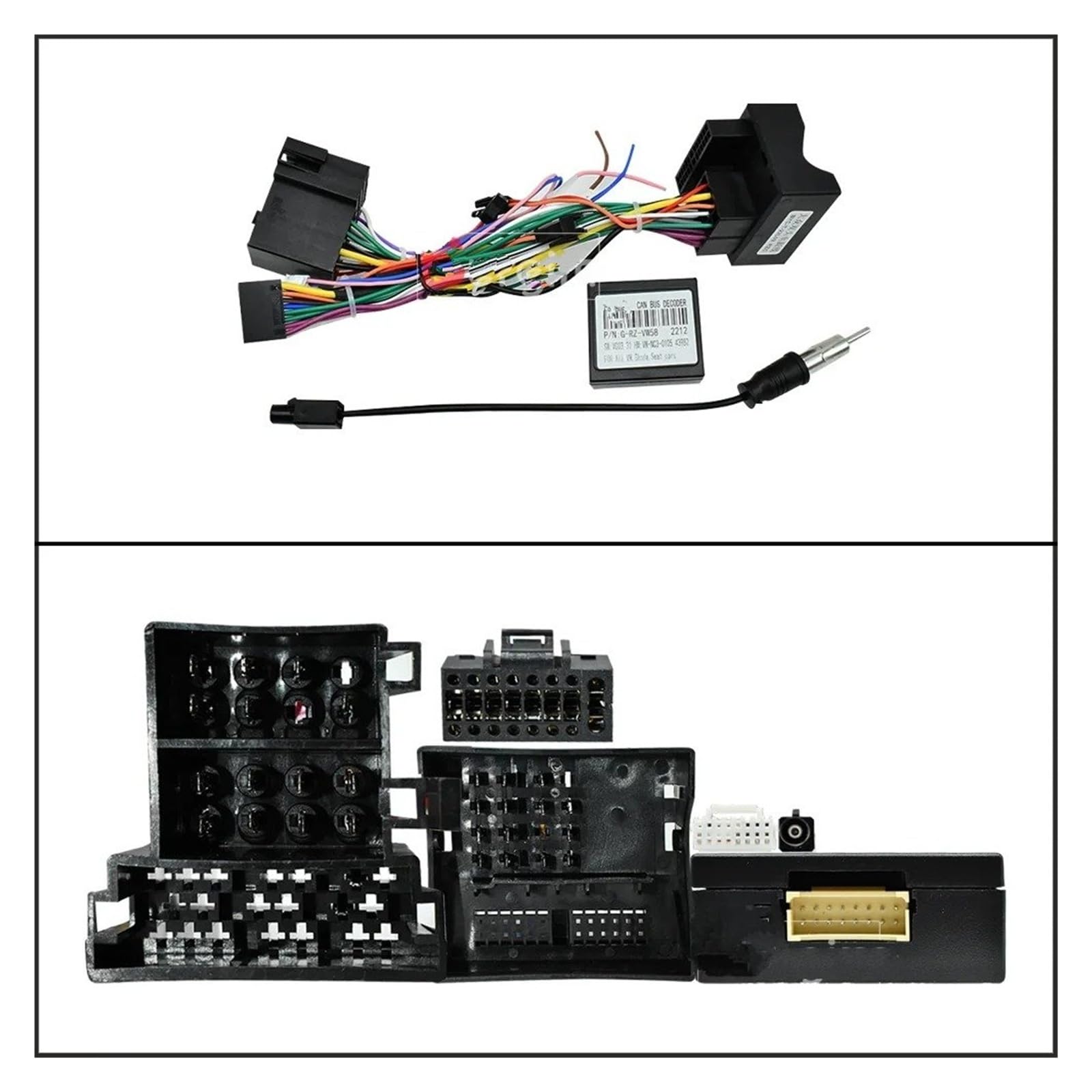 Fascia Marco Panel Estéreo 9 Pulgadas Radio Coche Arnés Cableado, Adaptador Cable Alimentación Kit Montaje Canbus para VW para Golf Mk6 2008-2016 Juego Panel Radio
