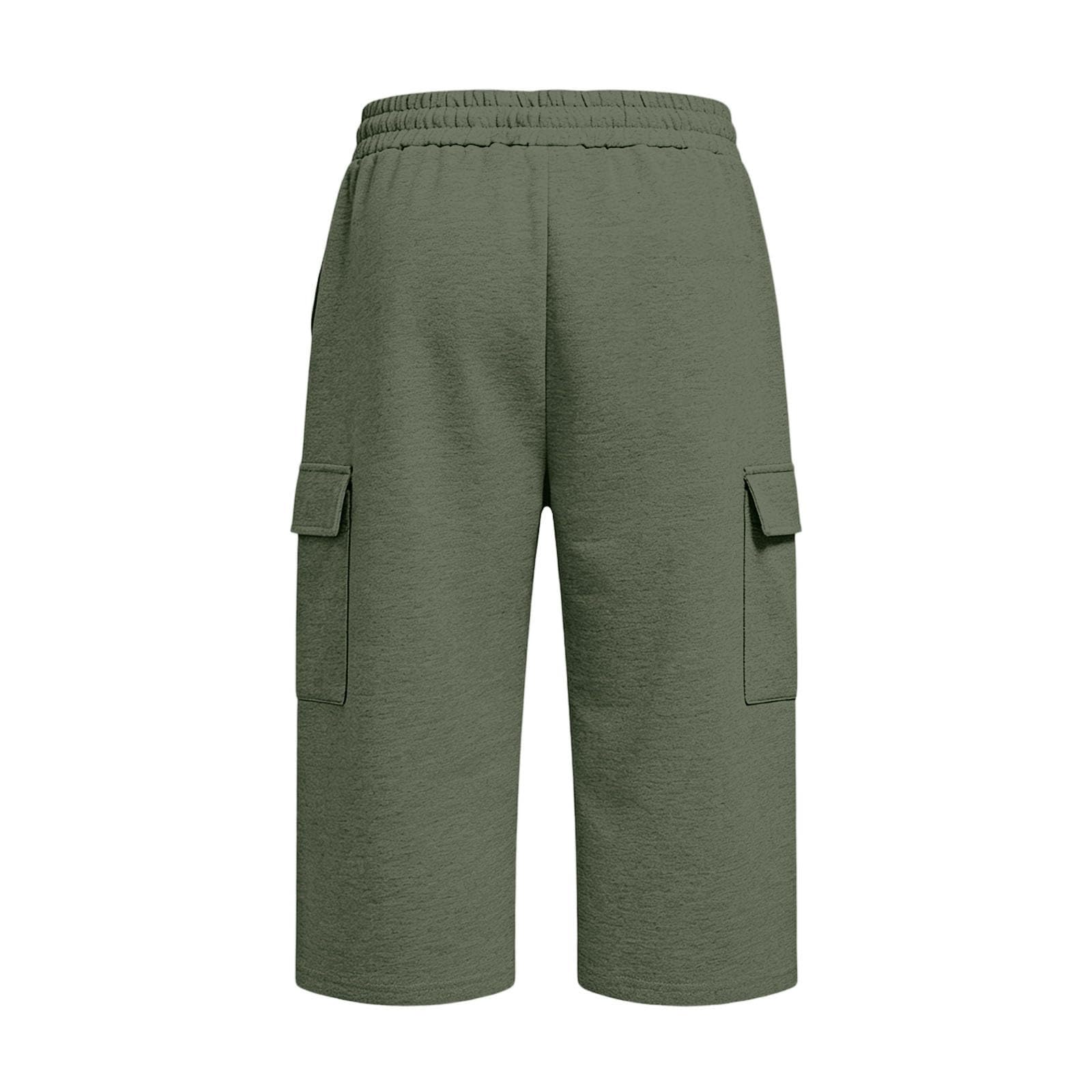 Pantaloncini da escursionismo da uomo, estivi, cargo, con diverse tasche, dritti, baggy