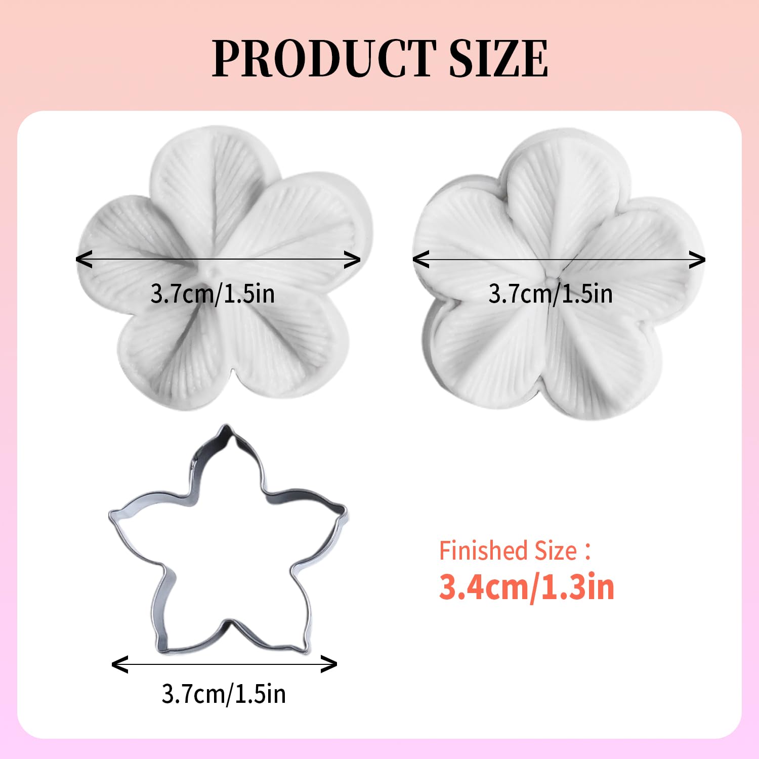 KALAIEN 5 Petals Flower Embossing Mould Flower Cake Design Moulds Gumpaste Molds for Cupcake - Image 2