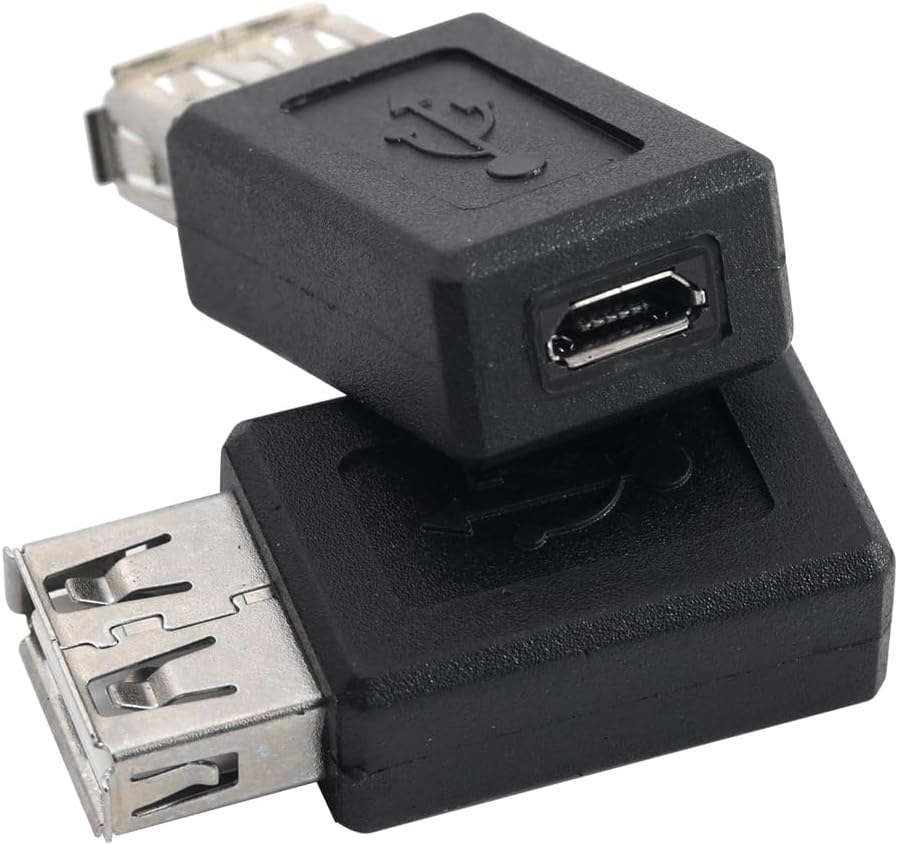 4PCS USB 2.0 Female to Micro USB Female Adapter,Type-A to Micro Converter Connector for Android Phones, Tablets, Bluetooth Speakers, Digital Cameras