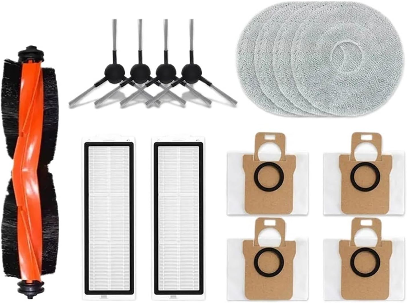 Compatible for Xiaomi， Robot Vacuum X20 Pro / D102GL Parts Accessories Main Brush Side Brush Hepa Filter Mop Cloth Dust Bag Replacement(B)