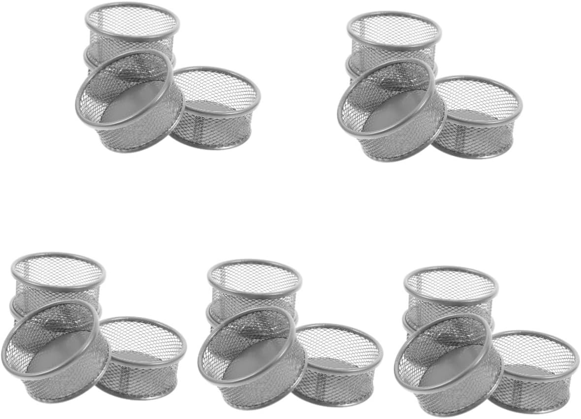 TEHAUX 20pcs Mesh Pen Holder Desk Organizer Pencil Shaped Container Office Supplies Clip Storage Box