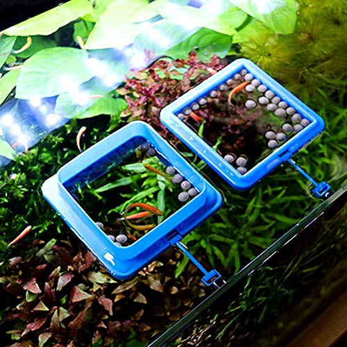 Senzeal 2X Fish Feeding Ring Round And Square Floating Food Feeder Circle With Suction Cup #TOP7