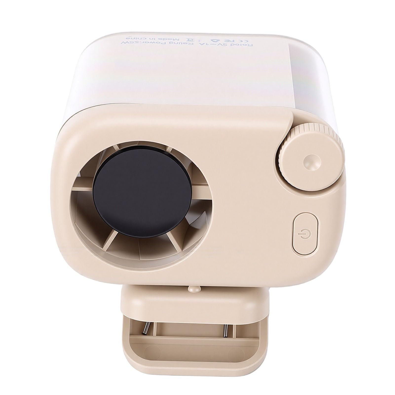 Ventilador de cintura portátil transparente con motor silencioso y clip de 360 grados
