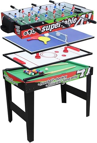 vocheer 4-in-1 Combo Game Table, Competition Game Table Set Pool Billiards, Hockey Table, Soccer Foosball Table, Table Tennis Table, 31.5in
