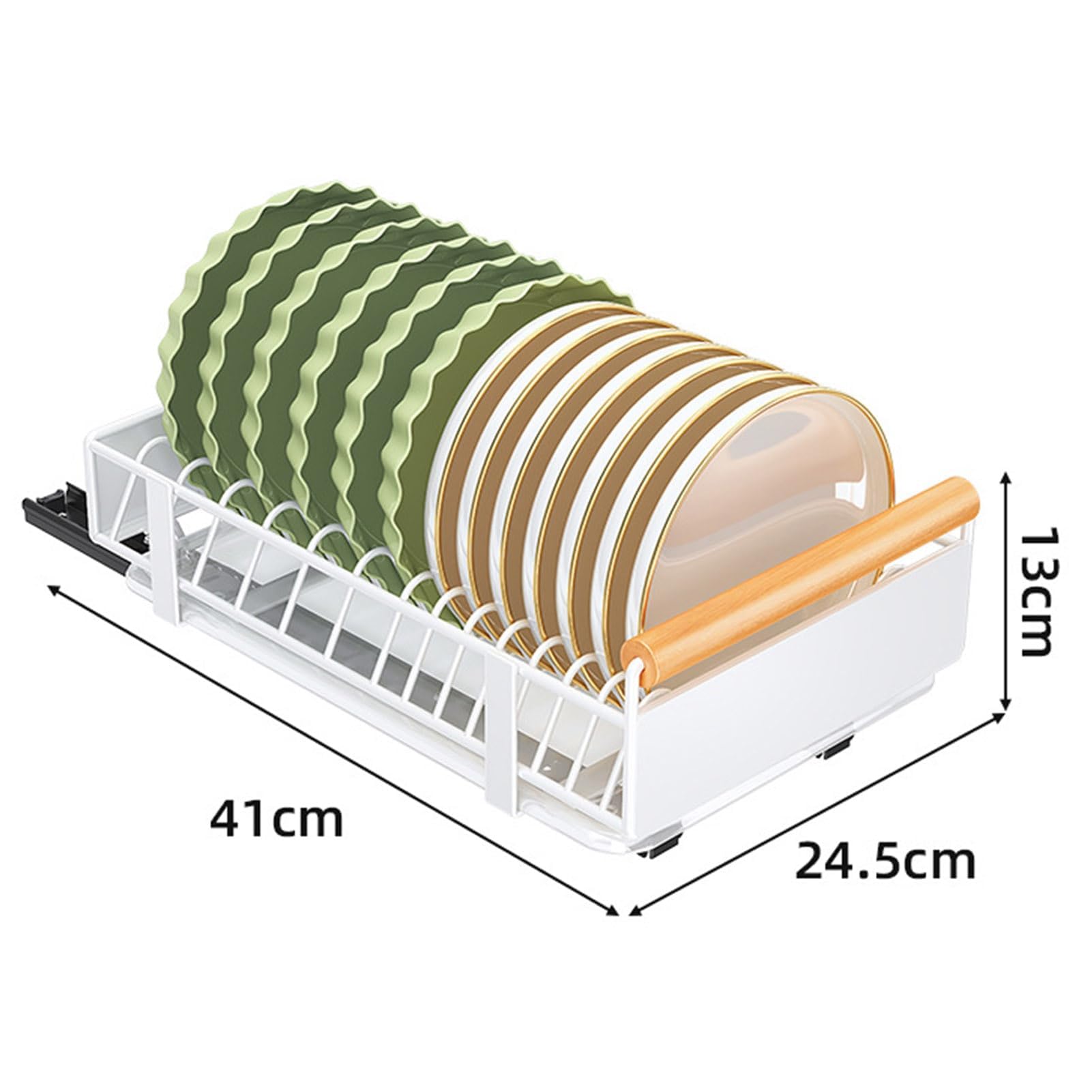 Extraíble Bja de Drenaje Multifuncal para Cocina - nizador de Almacenamiento de Platos con Cajón Deslizante Resistente y Desmontable Gran Capacidad para Ahorro de Espacio