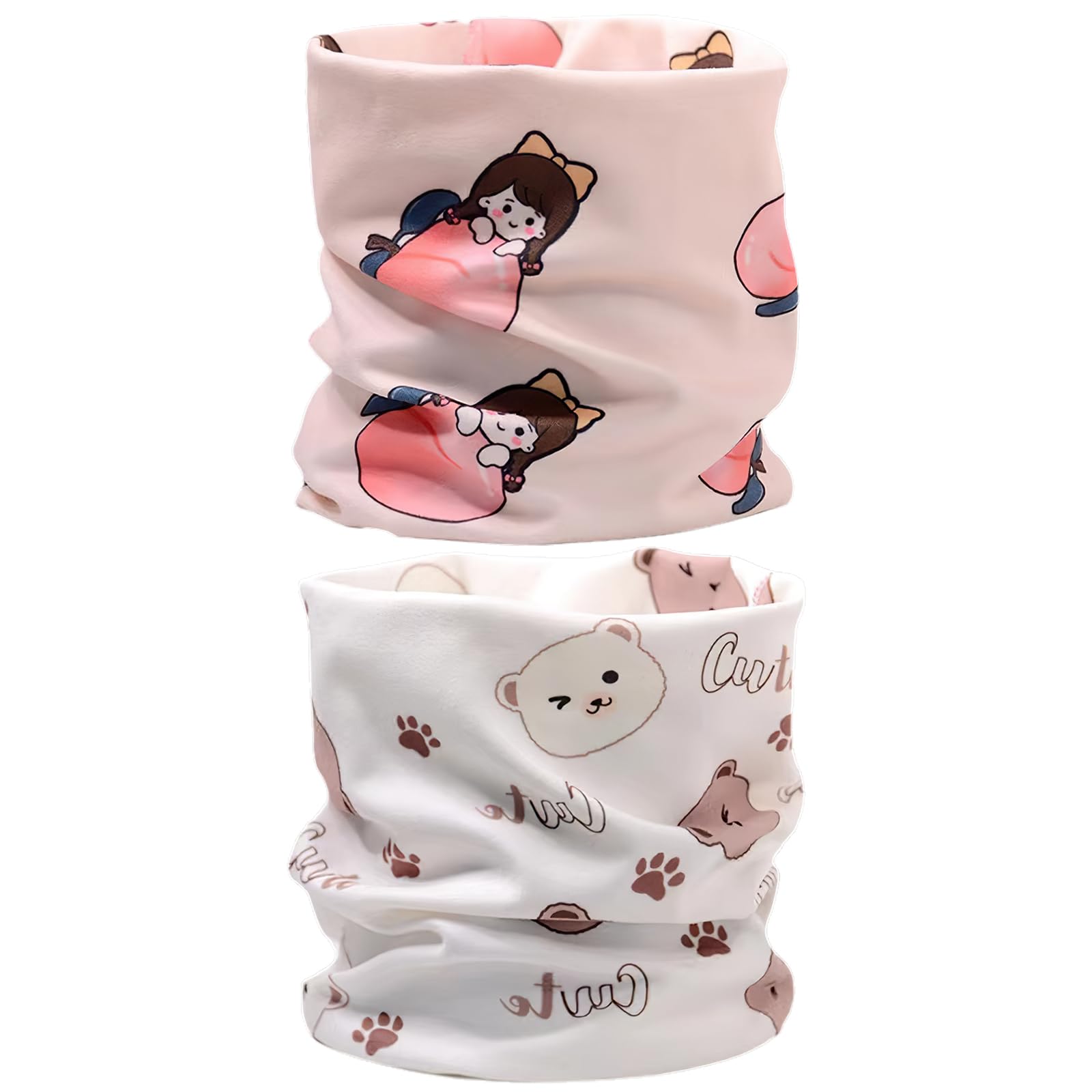 2 bufandas infantiles para niños y niñas, de algodón, con anillo en O, para el cuello, cálido invierno, otoño, bufanda, cuello, bufanda térmica a prueba de viento, para niños, regalo de