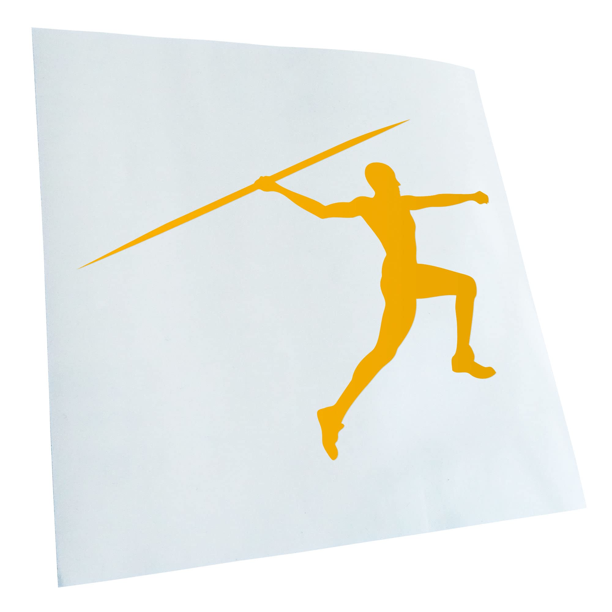Kiwistar - Car Sticker - Javelin Thrower - Yellow - 40 x 31 cm - Rear Window Car Sticker Weatherproof for Car Truck Moped Truck - Sticker Exterior Self-Adhesive Tuning Accessories for Windows Vehicle