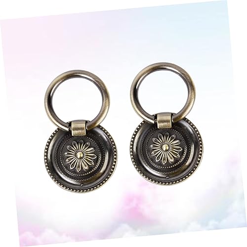 Miniatura 8 de 2 pares de manijas de bronce vintage para armarios de cocina, puerta de aparador, tornillos de latón antiguo