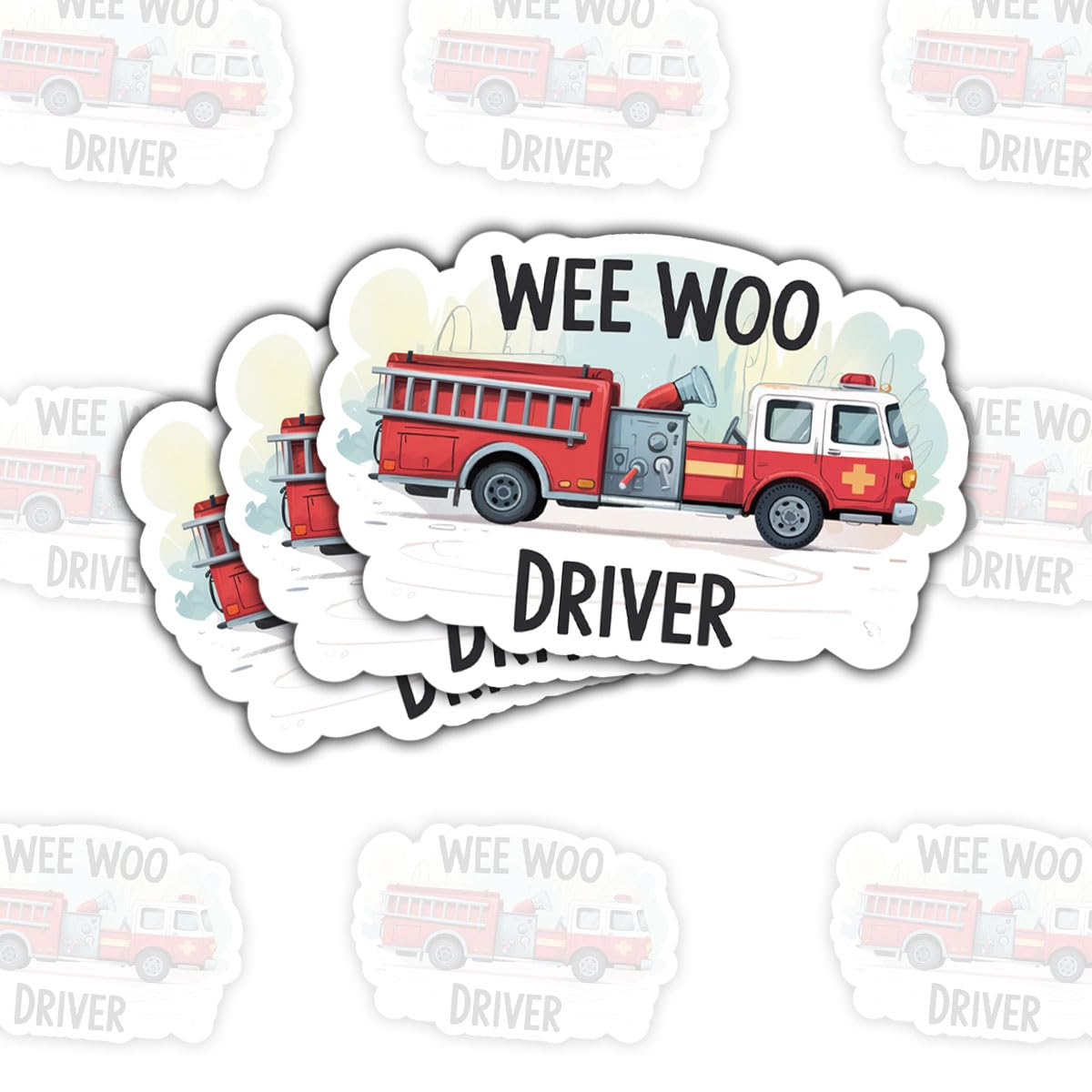 Autocollants Wee Woo Driver, le cadeau idéal pour fan de pompiers