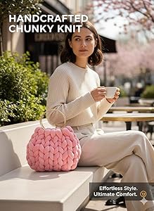 Buy LAVIZ PLUS Chunky Knit Handbag for Women | Boho Macrame Style