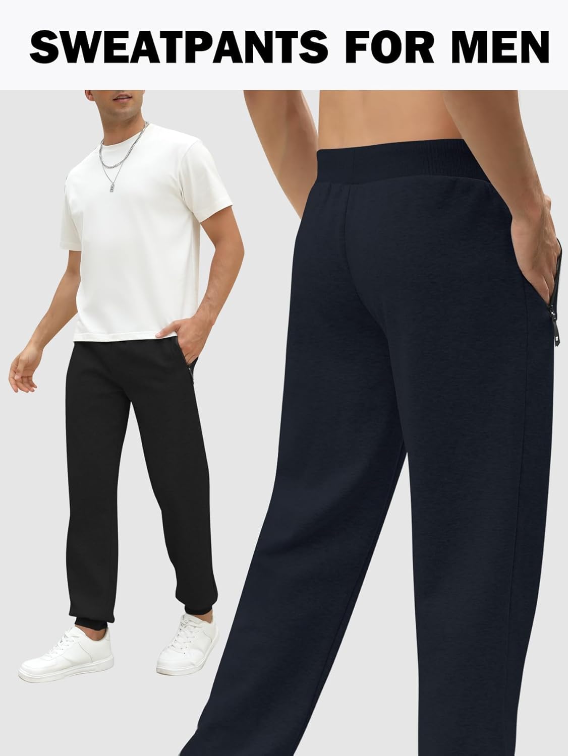 Gihuo 3 Pack Mens Athletic Pants Workout Sweatpants for Men Gym Running Sweat Pants Joggers with Pockets - Image 4