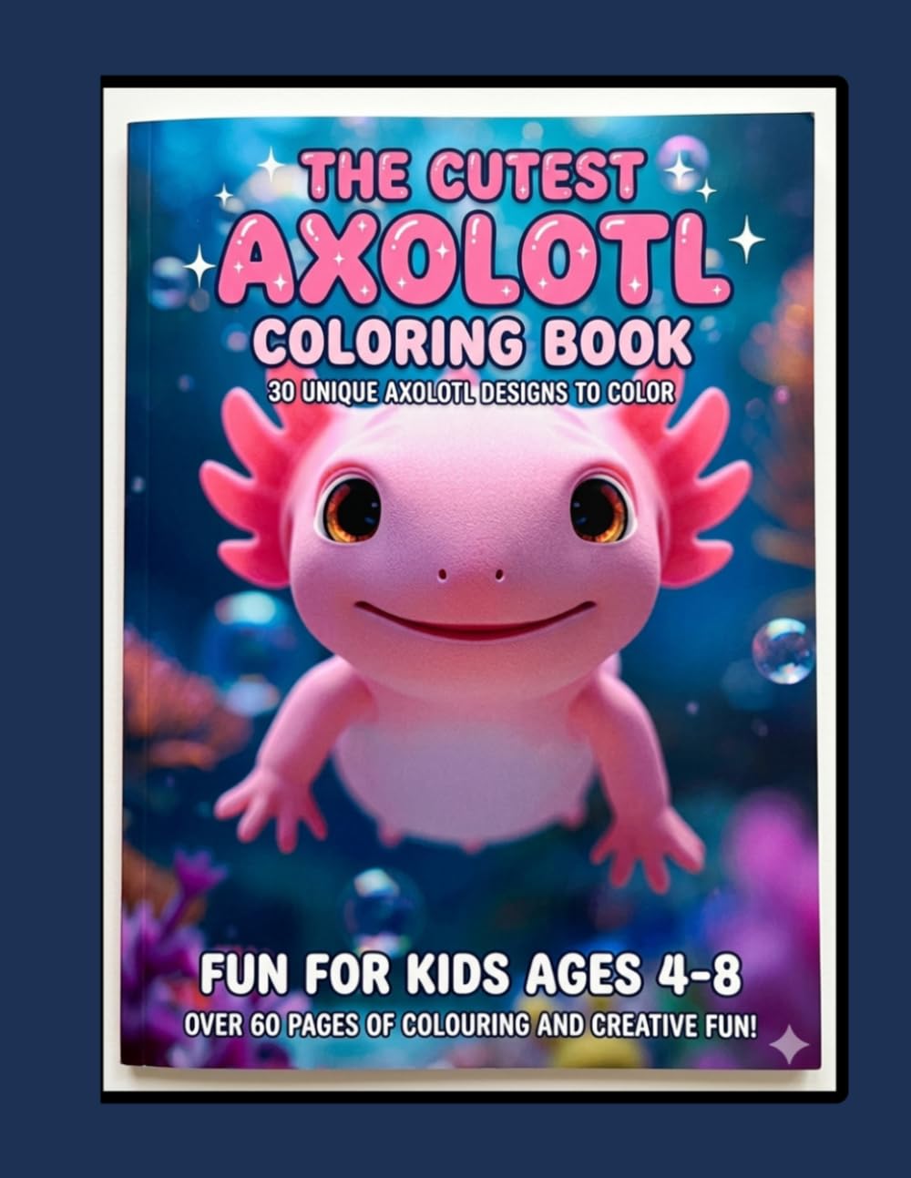 Adorable Axolotl Coloring Book for Kids: 30 Unique and Cute Axolotl Designs, Underwater Adventures for Toddlers and Kids Ages 4-8