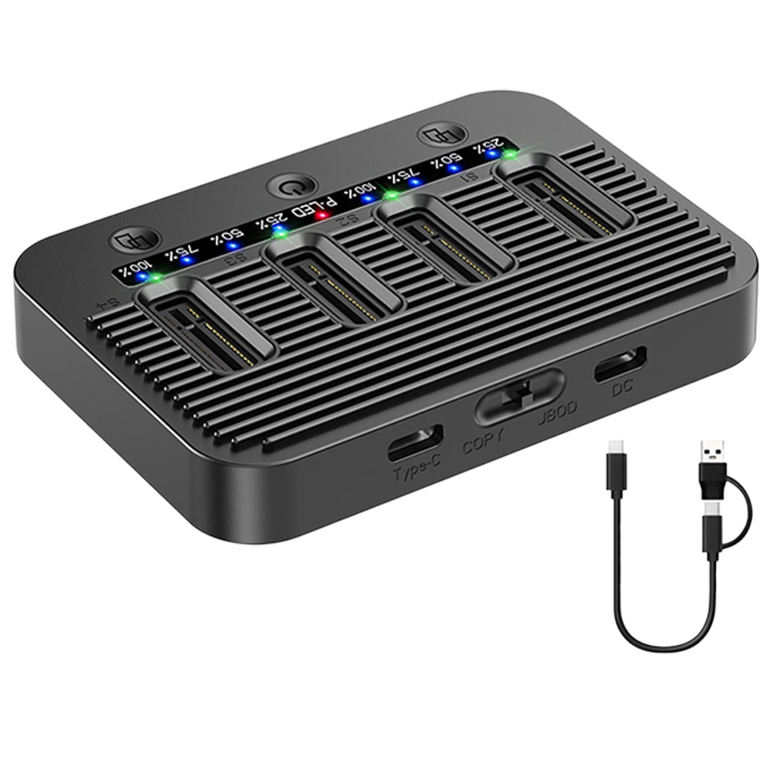 Docking station per unità ad alta velocità per 4 dischi simultaneamente in lettura e scrittura e capacità di 16 TB, ideale per backup dati Dock per disco rigido
