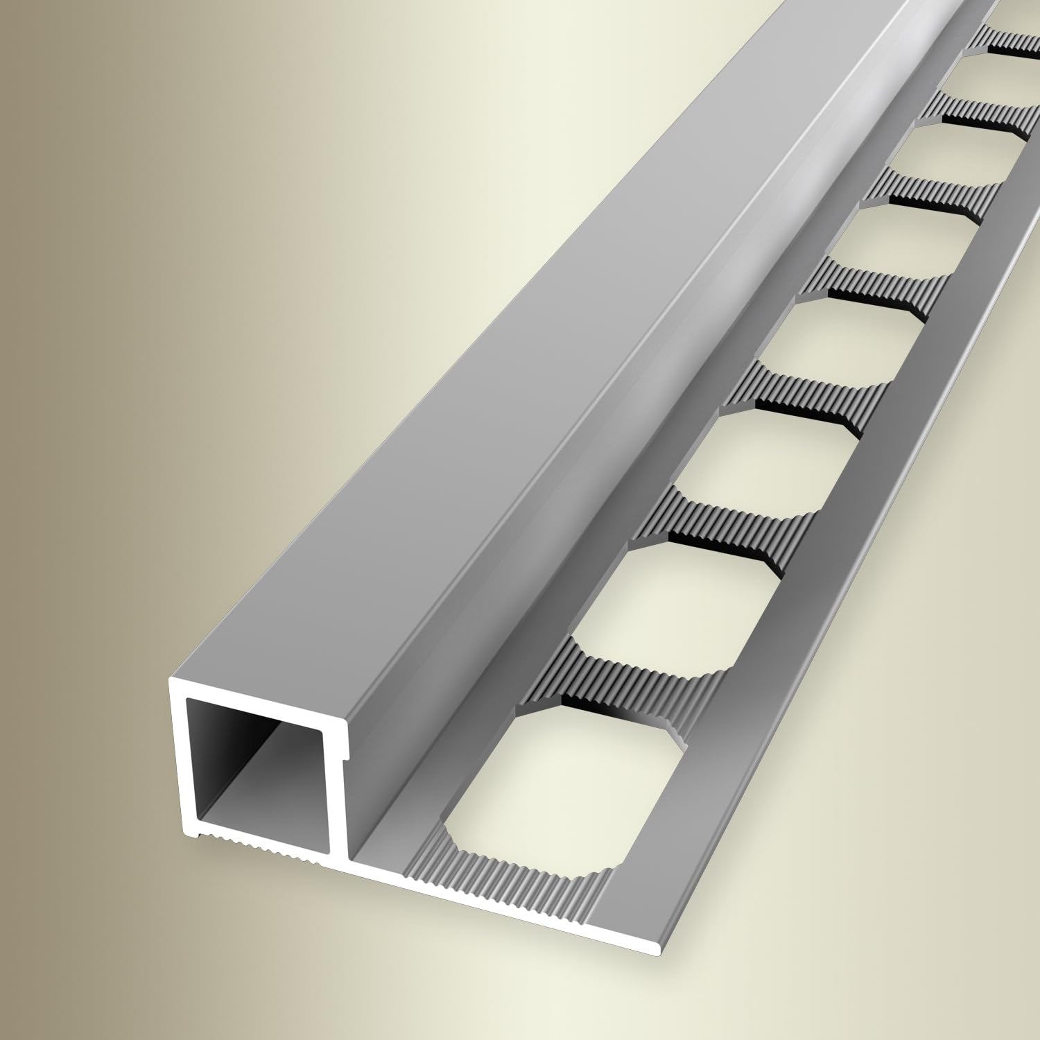 Randleistenprofil 12.5 x 35 x 2500 mm Einfasshöhe 12.5 mm Quadratprofil Aluminium Wandabschluss Geschlossen Gestanzt Metallprofil Silber Küberit