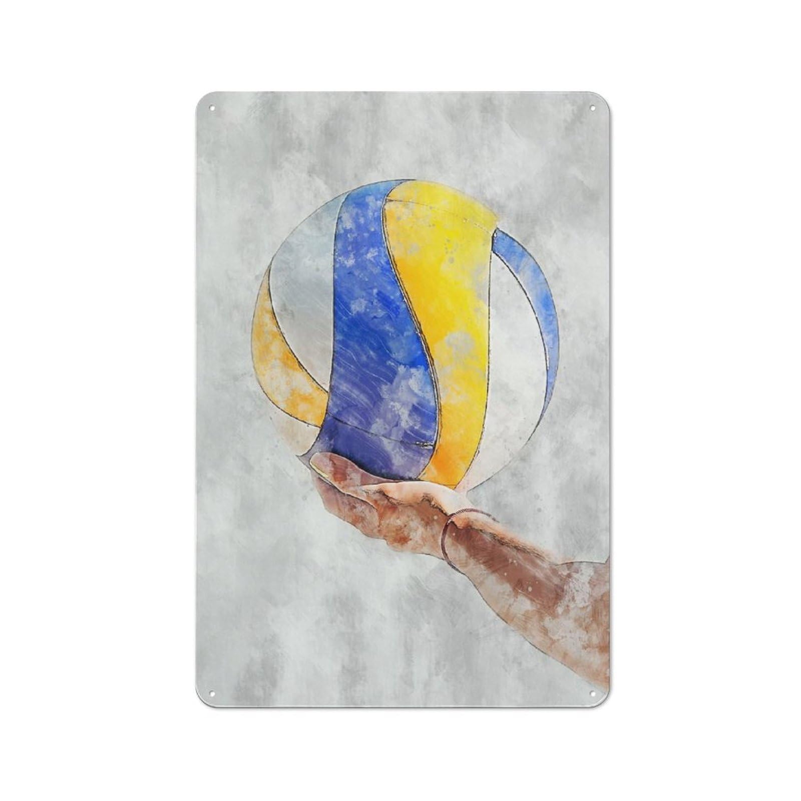 Junmoney Style-18 Volleyball 2 Rustic Metal Plaque 30X20cm For Café Or Restaurant, Wall Decor For People Reorganising Café And Restaurant