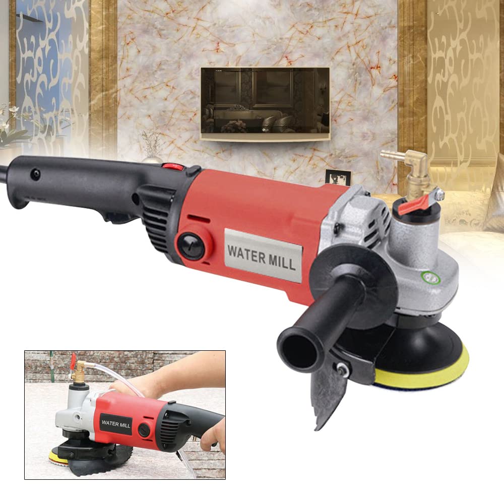 Pulidora en húmedo profesional de 1400 W con almohadillas de diamante, 1100-8100 rpm, régimen de velocidad variable, lijadora húmeda para suelos de piedra, hormigón y mármol, potente pulidora