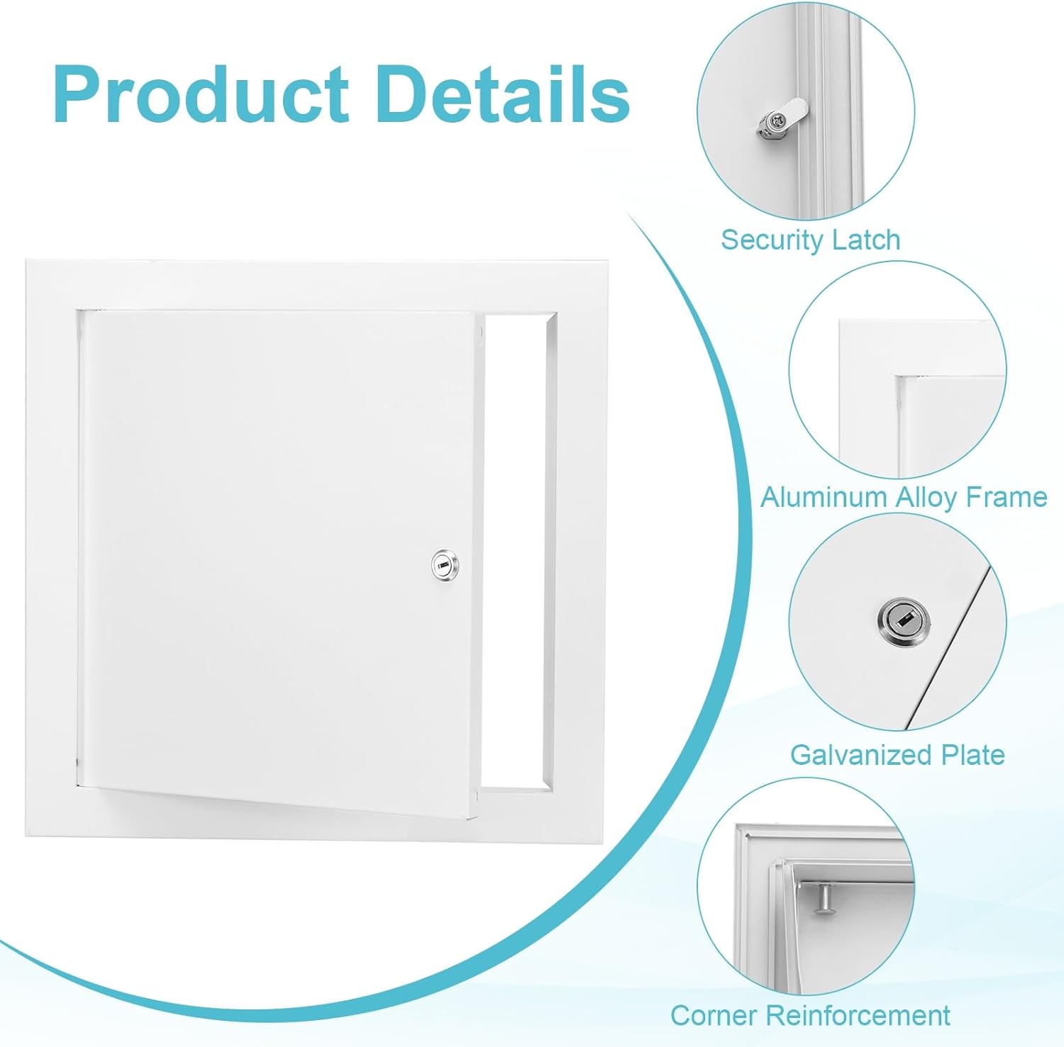 PATIKIL Drywall Access Panel 15x15 Inch, Aluminum Frame Wall Hole Cover Plumbing Access Doors with Cam Latch Lock for Wall Ceiling, White