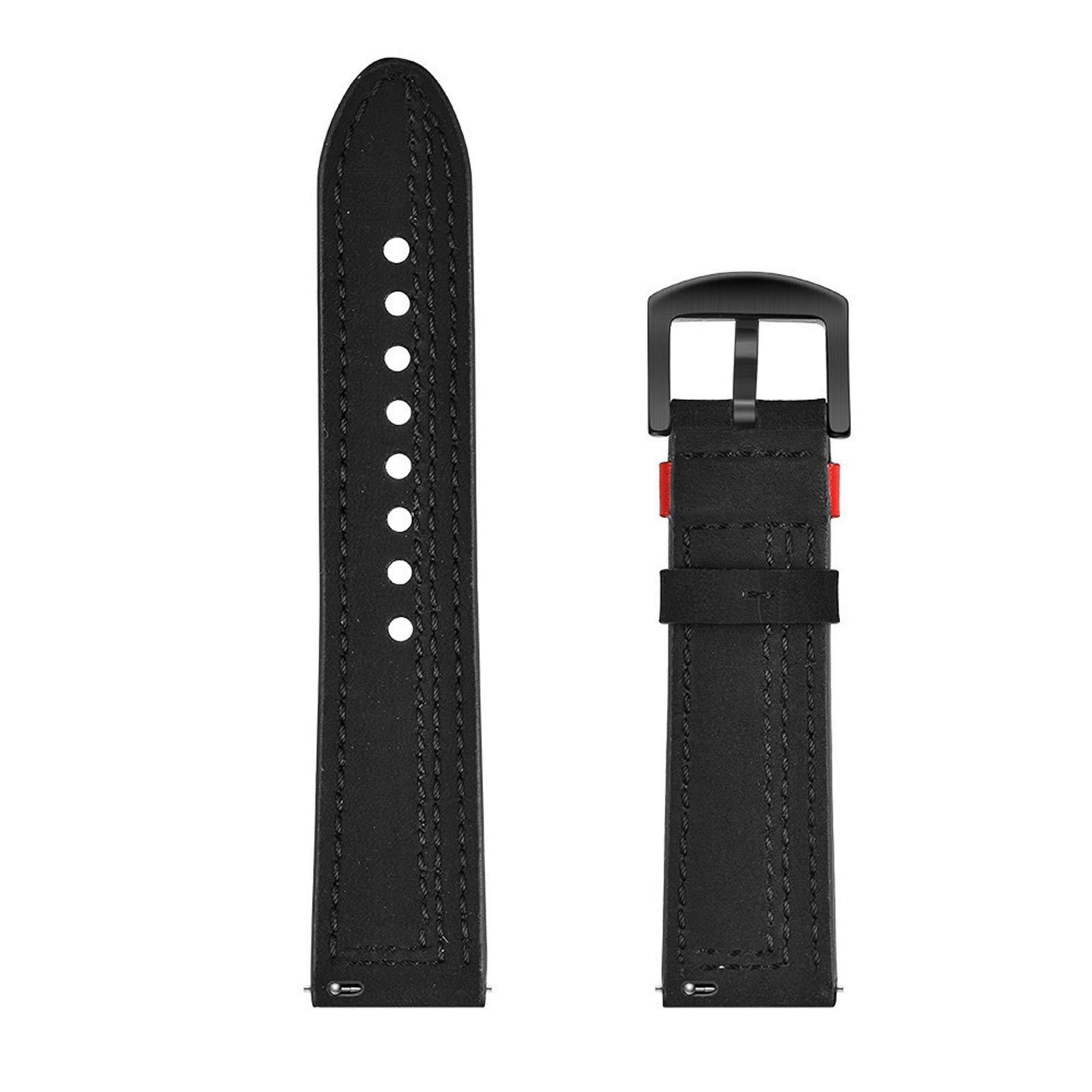 Correa de Reloj de Cuero, Correa de Reloj 22 mm Piel auténtica for Hombre, Cosida a Mano, Suave, Resistente al Desgaste, con Hebilla y Barra liberación rápida