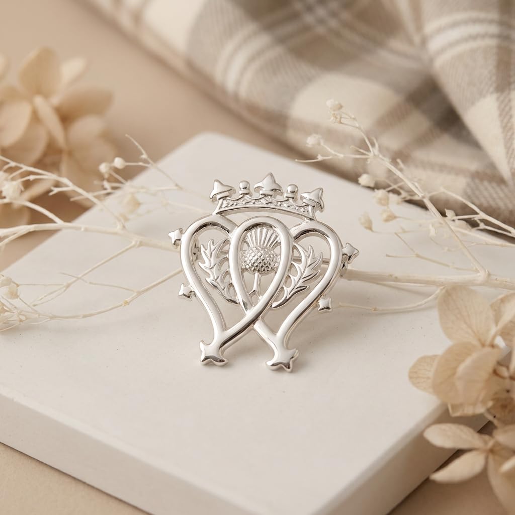 Alexander Castle Broche Luckenbooth Écossaise en Argent Sterling 925 pour Femme - Cadeau Écossais pour Femme, avec Coffret Cadeau Bijoux