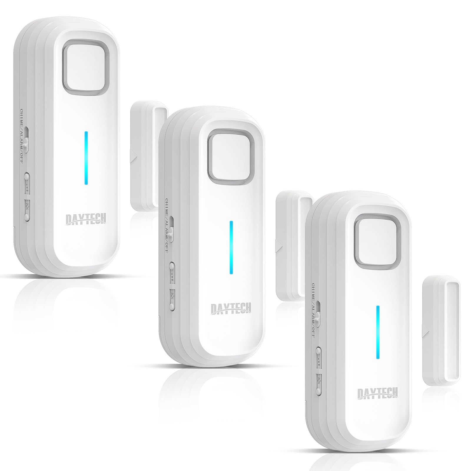 Daytech Sensor Alarma para Puertas y Ventanas- Magnético Inalámbrico Campana de Apertura para Niños,Casa, Hogar, Refrigerador, Comercio, Coche, Antirrobo Detectores Sirenas (3 PCS)