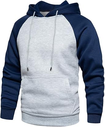TOLOER Pullover Hoodie Men Blend Fleece Long Sleeve Sweatshirt with Kangaroo Pockets