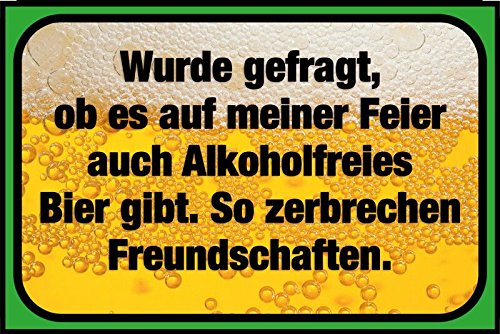 Deko 7 - Cartel de Chapa, diseño de Cerveza sin Alcohol Así rompe la Amistad. 30 x 20 cm.