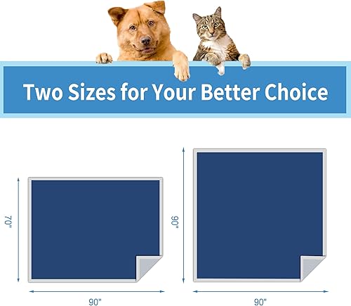 Miniatura 7 de Softan Funda de manta impermeable de 90 x 90 pulgadas para bebés, adultos, perros, gatos o cualquier mascota, protector de 3 capas y manta 100% a